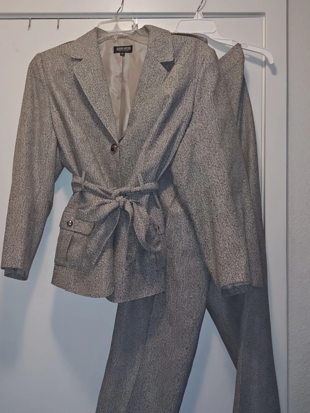 Gerry Weber Gray Textured Tie-Waist Blazer and Pants
